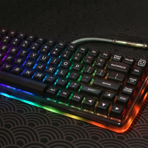 Image of Sumgsn 142 Keys SA Keycaps Black Doubleshot Translucent Keycaps Fit for 61 /64 /87 /104 /108 Cherry Mx Switches ISO ANSI Layout Mechanical Keyboard Alice Keyboard