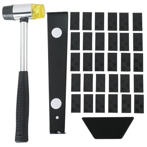 DASBET Laminate Floor Fitting Tools Laminate Wood Flooring Installation Kit for Woodworking Laminate Flooring Installation with 30 Spacers Tapping Block Pull Bar and Mallet