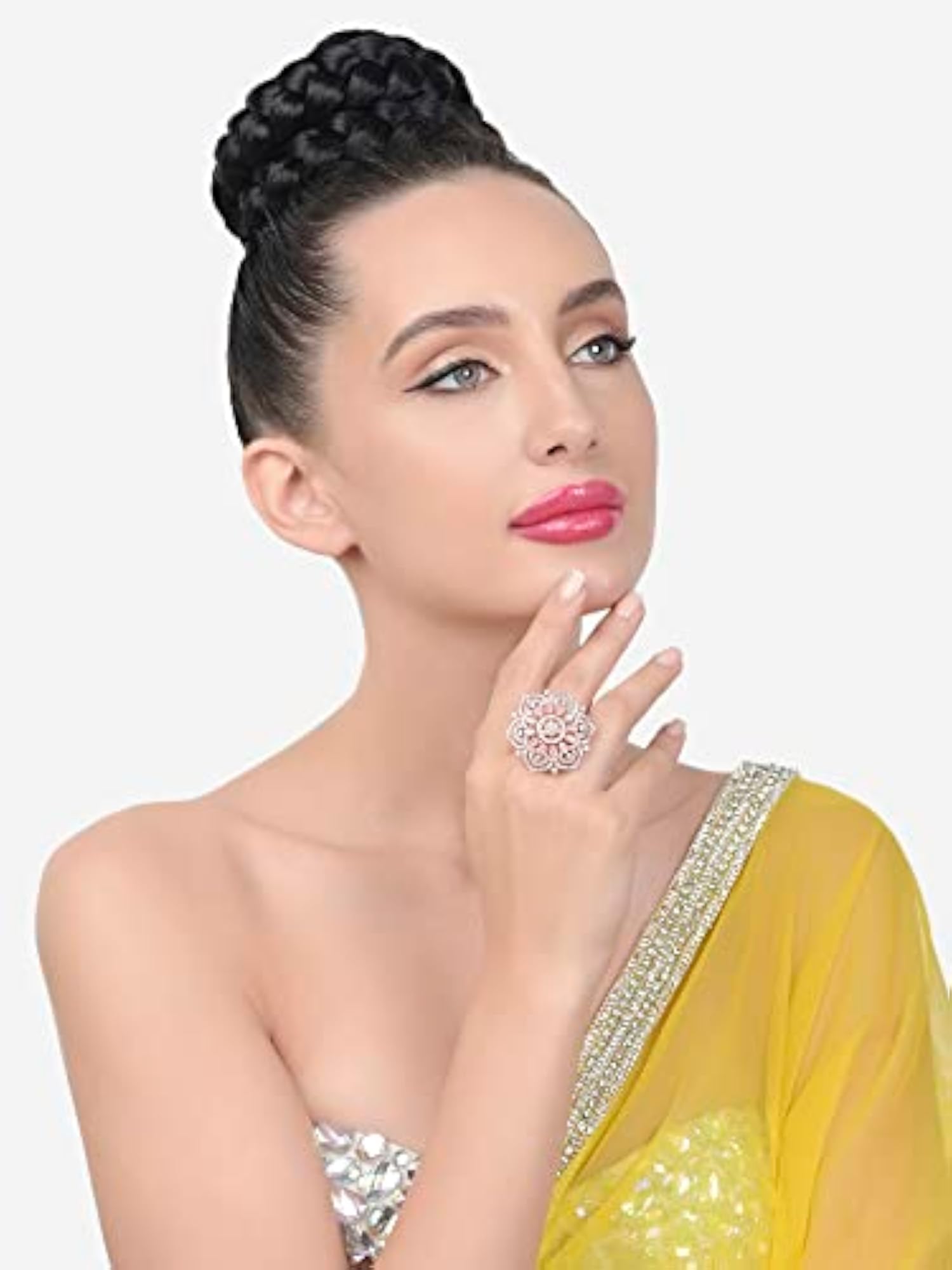 CZ Party Bling Brass Adjustable Ring For Women
