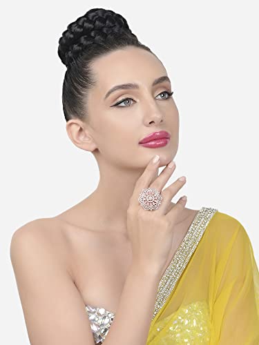 CZ Party Bling Brass Adjustable Ring For Women