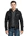 Produktbild Giolshon Kunstlederjacke für Herren, Biker-Mantel mit abnehmbarer Kapuze für Frühling, Herbst und Winter 1899 Schwarz Groß