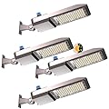 ACOHOOK 4Pack 240W LED Parking Lot Light 36000lm(150LM/W) Arm Mount LED Pole Lights Outdoor IP65 Waterproof 5000K Commercial LED Area Security Light with Smart Photocell for Roadways,Yard,Stadium