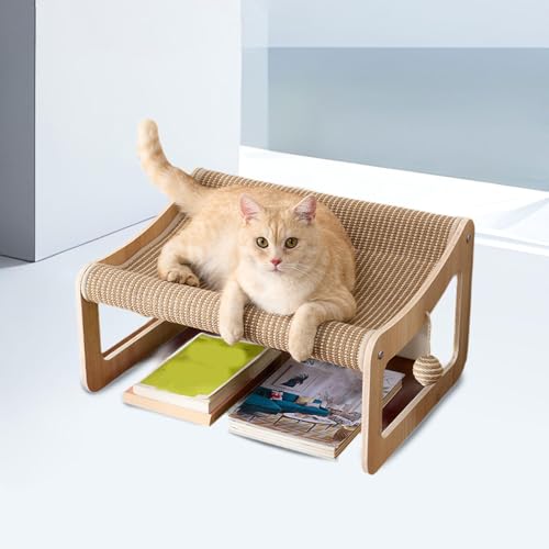 Tabla rascadora para gatos que protege sofás con hamaca de sisal integrada 5