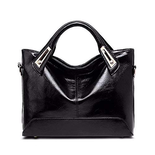 Sac à main en cuir PU noir pour femme au style tendance et élégant