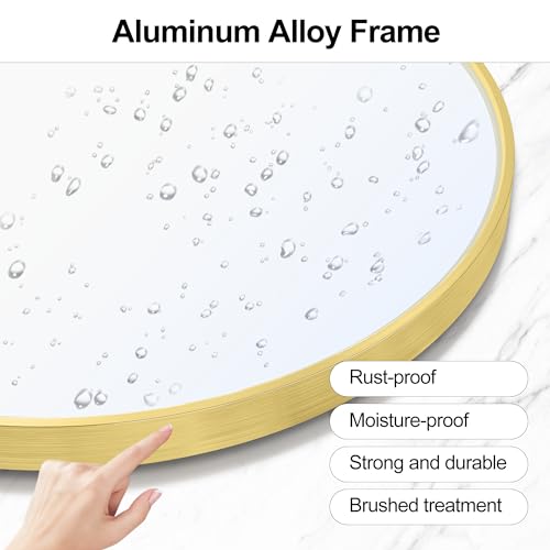 Heymirro Arched Bathroom Mirror 24 x 36 Inch Wall Mirrors with Gold Aluminum Alloy Matte Framed,for Bedroom,Vanity,Entryway Hall,Living Room,Hanging or Leaning Against Wall by Heymirro - Image 2