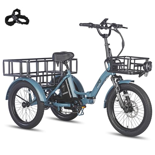 Fafrees F20 Mate E-Bike Dreirad 48V 18,2Ah/873,6Wh Akku [ Offiziell ] Damen Klapprad Ebike Herren 180kg, Elektronisch Dreirad für Erwachsene Senioren 65N.m, Elektro Fahrrad Hydraulische Scheibenbrems
