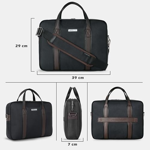Image of Lavie Sport Elevate Briefcase 9L Laptop Briefcase Bag | Premium Leatherette Business Briefcase for Men & Women | Messenger Shoulder Bag with Detachable Strap