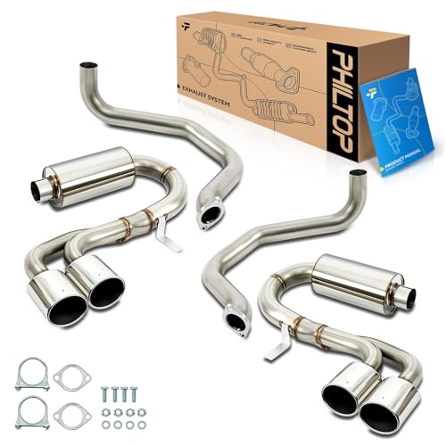 PHILTOP Cat-Back System, Stainless Steel Cat Back Exhaust System Fit for 1997-2004 Chevrolet Corvette