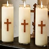 3 Packs Natural Soy Prayer Candles - 9 Day Devotional Candles in Glass with 120 Hours Long Burn Time, Pure...