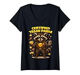 Photo Gallery donna certificato trash panda funny raccoon cookie burger regali maglietta con collo a v Photo Gallery donna certificato trash panda funny raccoon cookie burger regali maglietta con collo a v