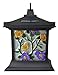 Moonrays 92276 Solar Powered Hanging Floral Stained Glass LED Lantern, 24-Inch Above Ground Height On The Shepherd’s Hook (Included) made From Metal and Plastic, Rechargeable Battery Included