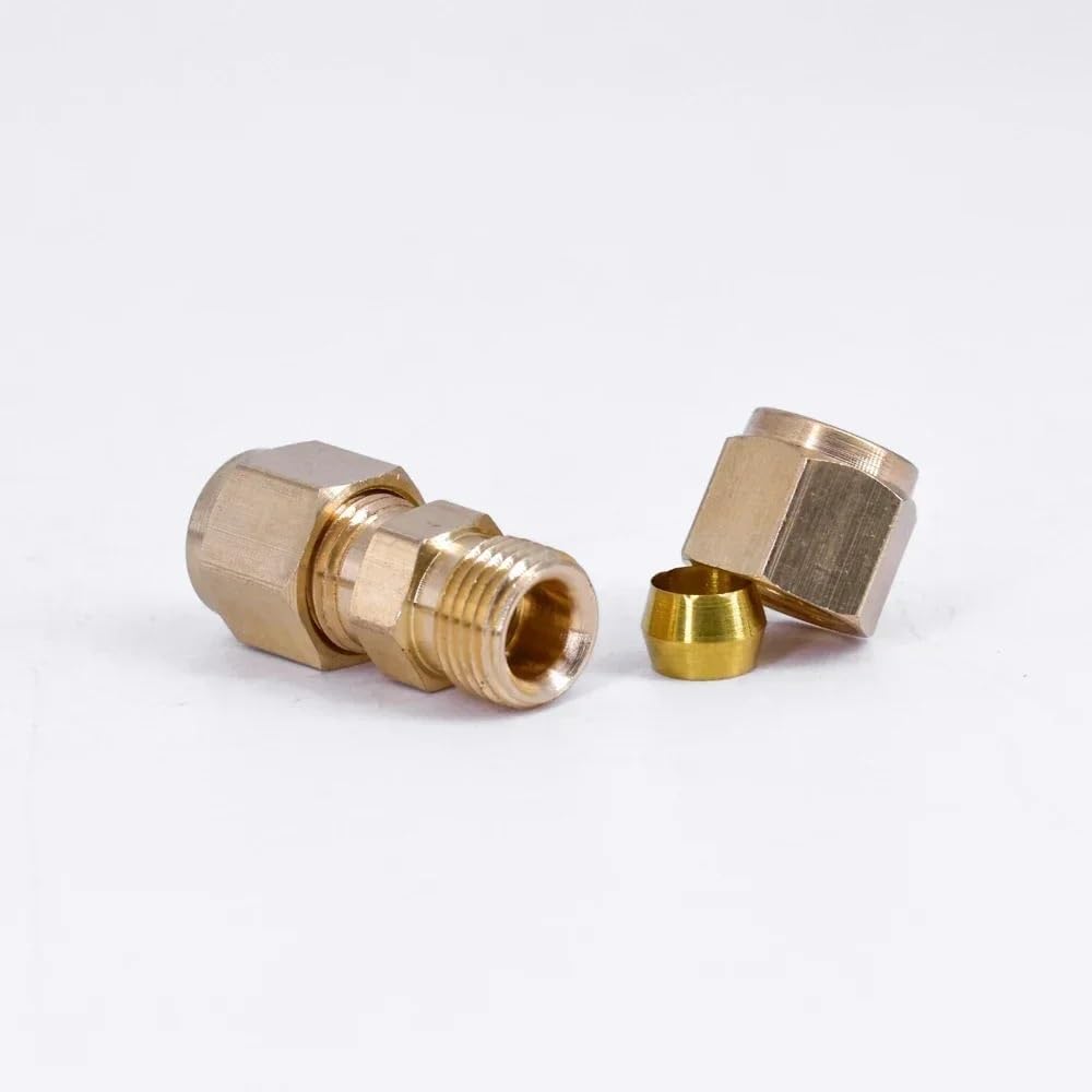 Conector de instalación tuberías latón unión compresión | 3-42 mm1/8" 3/16" 1/4" 5/16" 3/8" 1/2" 3/4" 7/8" pulgadas Tubo apto for aceite agua combustible gas(1 pc,15mm To 28mm)
