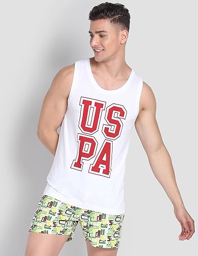 Image of U.S. Polo ASSN. Men's IYBD Brand Print Cotton Vest - Pack of 1