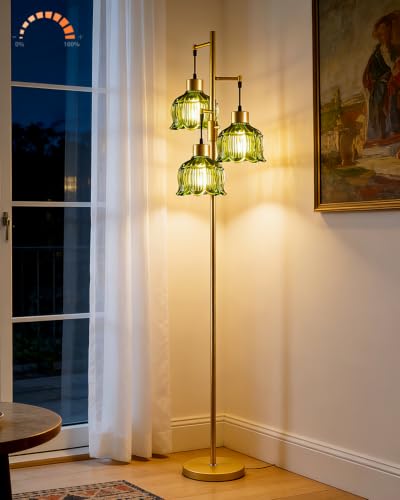 Image of Lightdot Globe Floor Lamp with LED Bulbs Included, Dimmable Floor Lamps,Unique Modern Standing Tall Lamp for Bedroom Living Room /Sofa Beside /Corner Decor-Gold