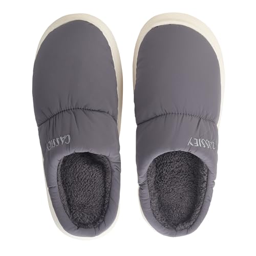 Image of CASSIEY Slippers for Mens Winter Home Indoor Outdoor Warm Thick Sole Waterproof down Cotton Slipper