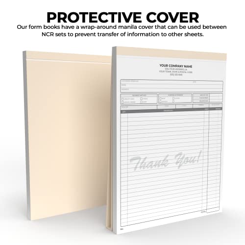 Custom 8.5" X 11" Carbonless Ncr Books In 2-Part Duplicate Invoices, Receipts, Work Orders, Sales Orders, Purchase Orders, Estimates, Quote Forms With Your Company/Business Name (100 Sets) #TOP2