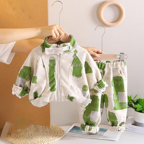 Boys' Full Print Streetwear Outfits Zip up Stand Collared Sweatshirt Jacket + Elastic Waist Joggers Sweatpants 2 Piece Sets3