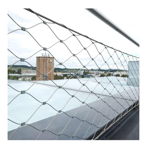 Rygcrud Stainless Steel Garden Netting - Flexible Cable Wire Rope Mesh Balcony Patio Fence - Deter Theft, Balustrade Protection, Poultry Netting(Silver-3mm,1x8m)