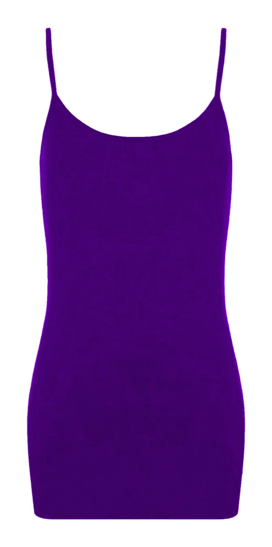 Hamishkane Women's Purple Hamishkane® Strappy Bodycon Mini Dress, Scoop Neck Spaghetti Strap Dress Tank Tops, Stretchy Cami Vest Dresses, Plain Summer Party Dresses For Uk