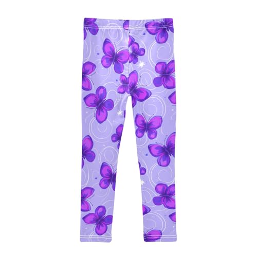 Girls' Leggings Butterfly Purple Kids Yoga Tights Pants 1 Pack 23032352
