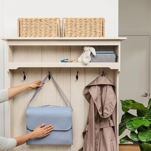 The PaperSavor ™ Fireproof Document Bag - Waterproof & Flame Retardant Bag for Documents, Cash, & Essentials - Stylish with Wide Strap, Secure Closure, Interior Organization - Large, Light Blue - Thumbnail 4