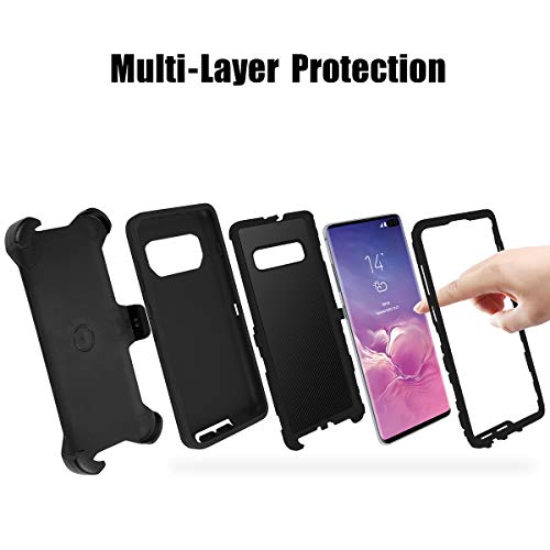 Aicase For Galaxy S10 Plus Belt-Clip Holster Case,Full Body Rugged Heavy Duty Case, Shock/Drop/Dust Proof Protection Durable Cover For Samsung Galaxy S10 Plus #TOP3