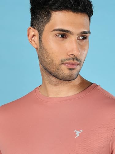 Image of TECHNOSPORT Men's Slim Fit Polyester Activewear Sports T-Shirt with Moisture-Wicking Comfort for Workout, Running & Gym