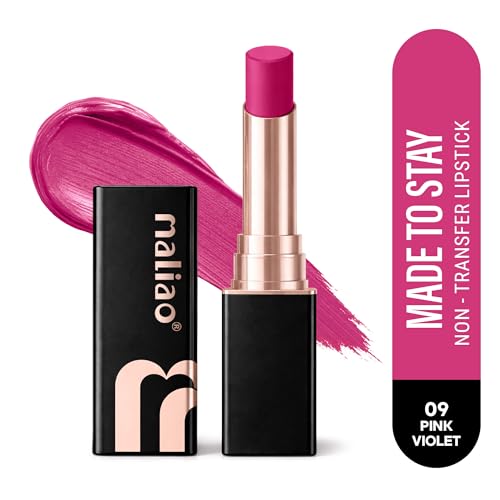 Image of Maliao Made To Stay Lipstick | Non-Transfer Lipstick | Matte Finish | Long-Lasting & Smudge-Proof Formula | Comfortable All-Day Wear | Pink violet | 3.8g