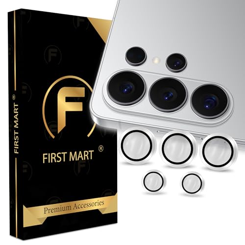 Image of FIRST MART Silver Camera Ring Guard Protector for Samsung Galaxy S26 Ultra | Tempered Glass with Metal Alloy Rings, HD Clear, Scratch Resistant, Case-Friendly | Pack of 1