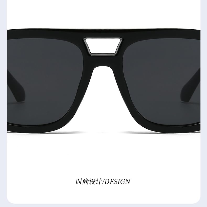 Lunettes de soleil à monture large unisexes style rétro chic