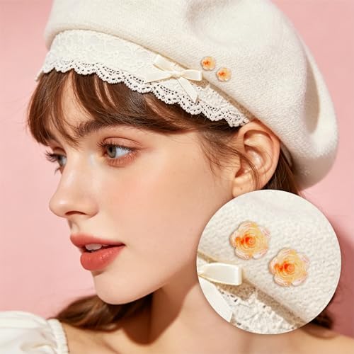Image of 20 Pcs Enamel Rose Flowe Brooches Pins for Women Colorful Floral Brooch Flower Lapel Pin Badge Crafts Breastpin Jewelry Gift for Women Men Clothing Bags Backpacks Jackets Hat
