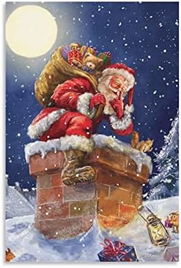 Christmas Poster Vintage Santa Claus Poster Poster Decorative Painting Canvas Wall Posters And Art Picture Print Modern Family Bedroom Decor Posters 16x24inch(40x60cm)