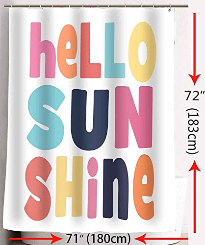 Sddser Hello Sunshine Shower Curtain Sets, Colorful Character For Children Bathroom Curtains, 72X72 Inch With 12 Free Hooks， Yllssd1928 #TOP2