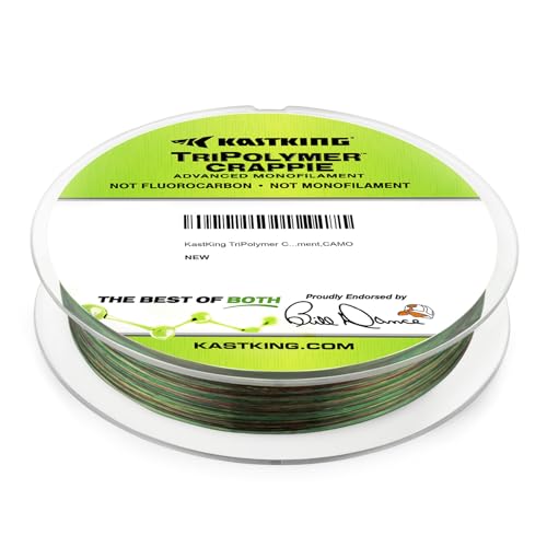 KastKing TriPolymer Crappie Advanced Monofilament Fishing Line, Higher Strength, Super Smooth, Low Light Refraction, Tri-Extrusion Advanced Mono Fishing line, Highly Abrasion Resistant