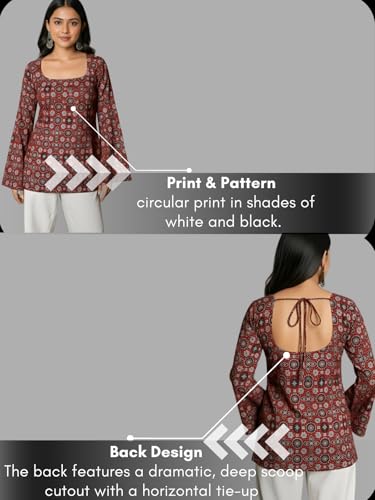 Image of GRECIILOOKS Short Kurti for Women | Floral Printed Short Kurta for Women | Comfortable Rich Office & Casual Kurti`s for Jenas, Leggings & Trousers