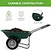 Best Choice Products Dual-Wheel Home Utility Yard Wheelbarrow Garden Cart w/Built-in Stand for Lawn, Gardening, Construction - Green