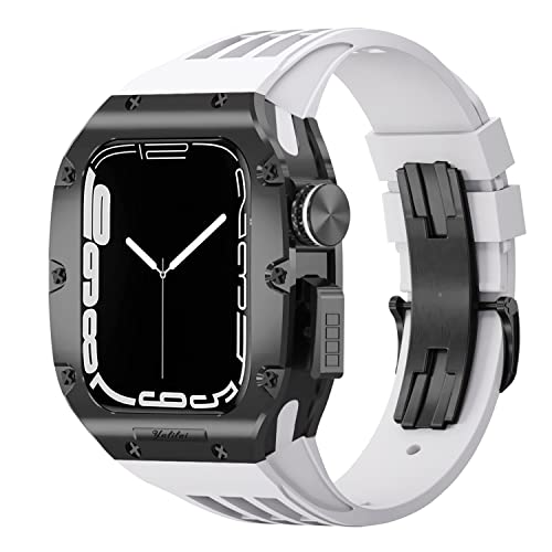 Kit de luxe Apple Watch bracelet caoutchouc et cadre titane antichoc léger