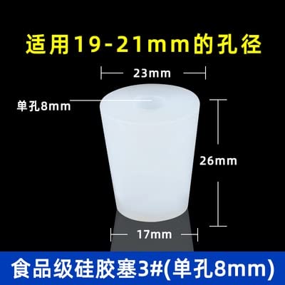 GatherTOOL 1Pc Food Grade Silicone Fermenter Cover Plug 8mm with Hole for Airlock Valve Brew Wine Rubber Fermenting Lids Fermenting (Color : with Holes-3, Size : 1Pc)