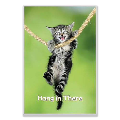 PQFNJEY Hang In There Cat Poster for wall Art-Canvas Prints for Home Decor