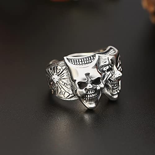 Bague crâne de clown double face réversible anneau ouvert - 3