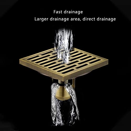 Drain de sol de douche haut de gamme en laiton antique bronze vert
