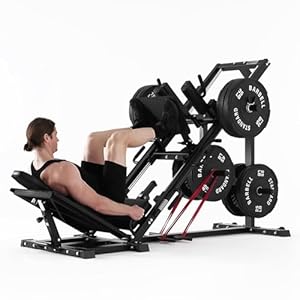 GMWD Leg Press Hack Squat Machine Combo, Professional Adjustable Leg Press Machine for Home Gym with Linear Bearing, Hack Squat Machine with Weight Storage, Leg Machine for Full Lower Body Workout