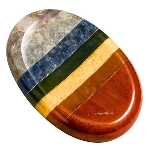 Image of Chakra Crystal Thumb Worry Pebbles Stones For Anxiety Stress Relief