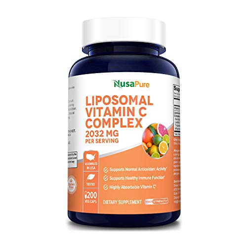Liposomal Vitamin C 2032mg - 200 Veggie Capsules with BioPerine - High Absorption Ascorbic Acid - Supports Healthy Immune Function and Normal Antioxidant Activity.* High Dose Fat Soluble Supplement