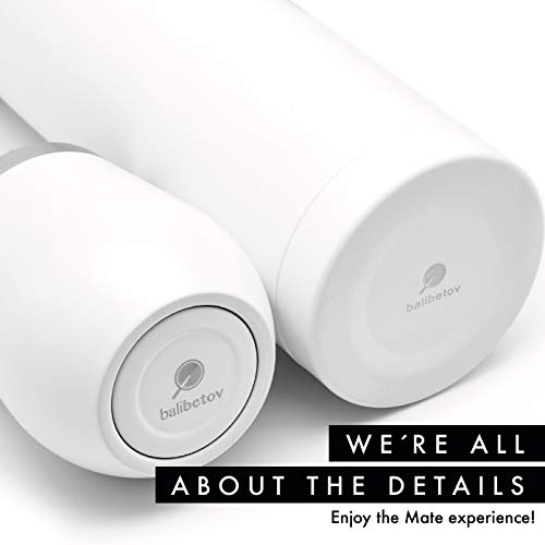 BALIBETOV Yerba Mate Bekerset - Moderne Yerba Mate Kalebas, Thermoskan, Yerba Mate-Container (Yerbero), Bombilla (Mate-Rietje) en Reinigingsborstel - 304 18/8 Roestvrij Staal (Wit) - Image 8