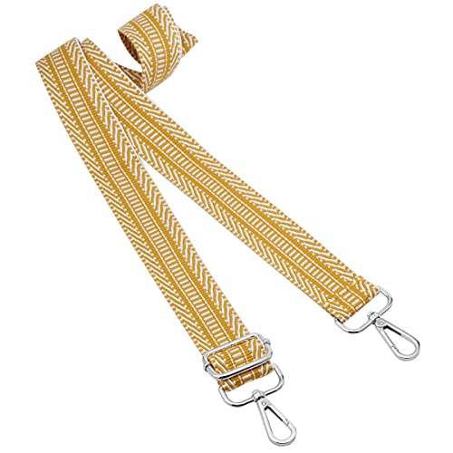 Image of Silvery Buckles Wide Shoulder Strap Adjustable Replacement Belt Crossbody Canvas Bag Handbag