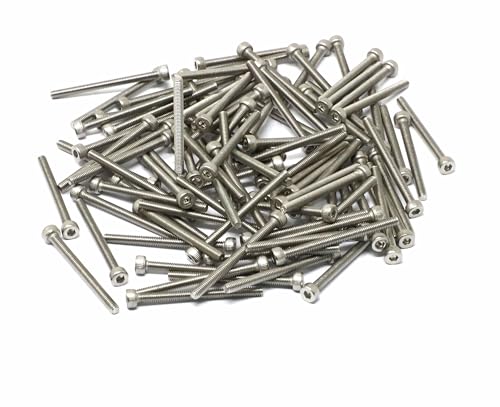 Image of iexcell 100 Pcs M2.5 x 30mm Thread Pitch 0.45 mm Stainless Steel 304 Hex Socket Head Cap Screws Bolts Kit