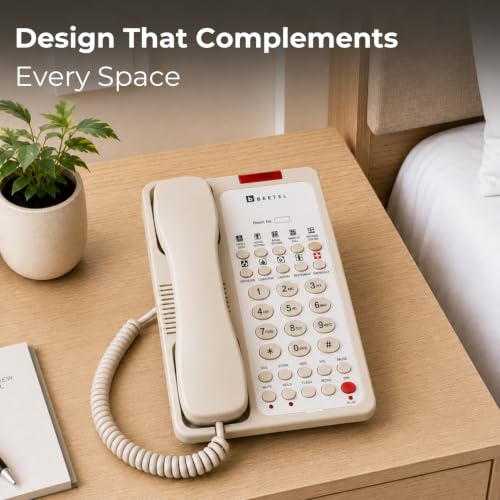 Image of Beetel H95 Hotel Landline Phone,Two way Speaker phone,In use,Ringer & Hold LED,10 Programmable Guest Keys and Flash timing,SOS Function,Hearing Aid Function,Desktop /Wall Mountable,8 Speed Dial (IVORY)