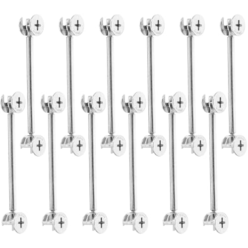 Homoyoyo Juego De 20 Herrajes para Levas De Muebles, Pasadores Metálicos De 48mm y 84mm, Kit De Conexión para Gabinetes, Alta Capacidad De Carga, Uso En Muebles De Cocina y Oficina