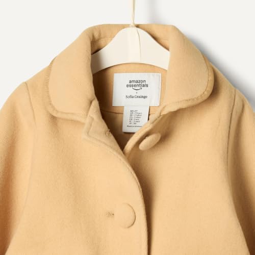 Amazon Essentials x Sofia Grainge Baby Girls' Wool Blend Coat, Light Camel, 24 Months - image 4